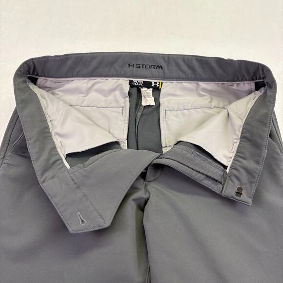 Under Armour Storm Flat Front Chino Pants Rain Golf Mens Size 32 x 32 Gray - Picture 5 of 12